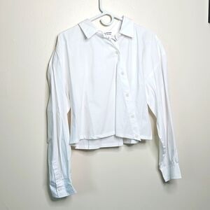 Karenbritchick The Drop White Cropped Button Down Shirt M